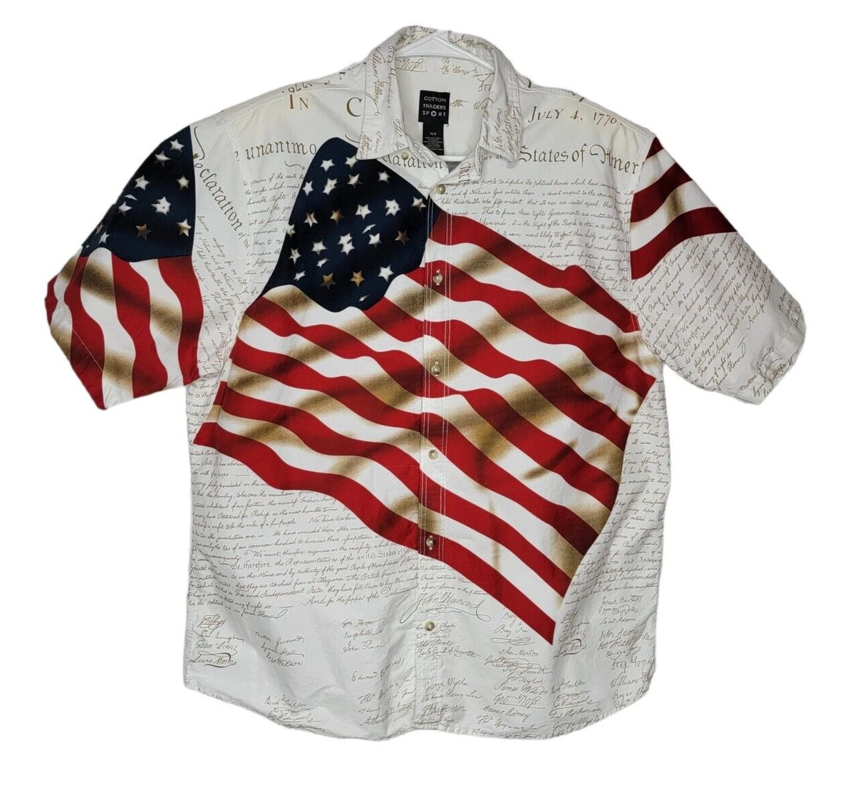 cotton traders sport flag shirt