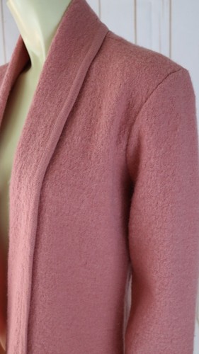 Kasper Sweater Blazer M New Pink Felted Wool Open Front Unlined - Picture 6 of 12