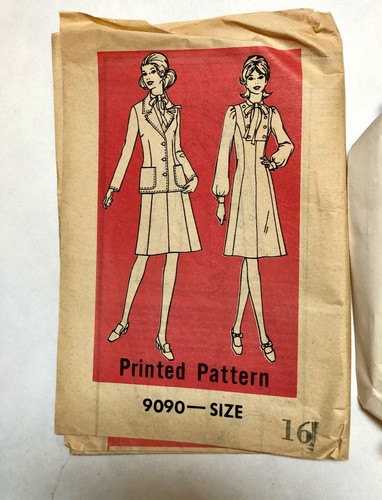 Vestido Vintage Años 60 MARIAN MARTIN Patrón de Costura con Chaqueta Talla 16 Estampado Sin Cortar - Imagen 3 de 5