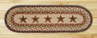 BRAIDED JUTE STAIR TREAD SETS. OVAL COUNTRY STAIR TREADS. BARN STARS/BROWN/CREAM