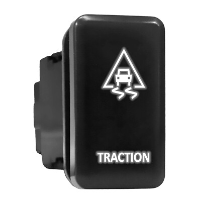 TRACTION White LED Backlit Switch Tall Push Button 1.54''x 0.83'' (Fit: Toyota)