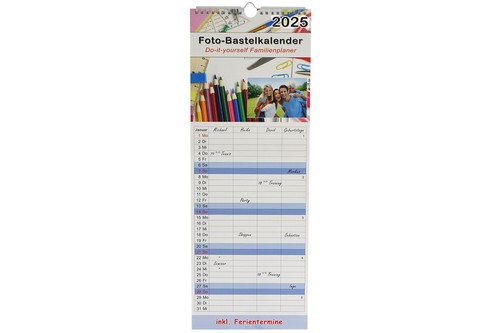 Kalender 2025 Familienplaner Bastelkalender XL zum selber gestalten Höhe 52,5 cm