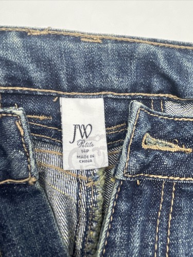 JW Petite Womens Dark Blue Jeans Size 14P C413 - Picture 8 of 10