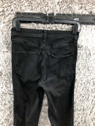 Legging de jean Hollister tiro ultra alto talla 5 largo junior para mujer lavado oscuro negro - Imagen 6 de 13