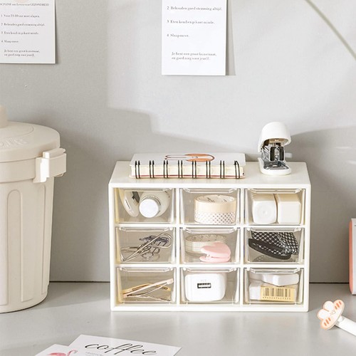 6 Pack Desktop Drawer Organizer with 9 Mini Drawers Plastic Desk Craft Storage - Picture 5 of 7