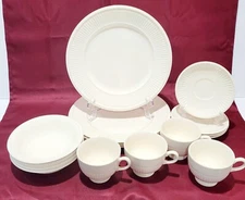 16 Pc Set WEDGWOOD EDME Service for 4 Ivory Dinner Plates BOWLS Saucers Cups