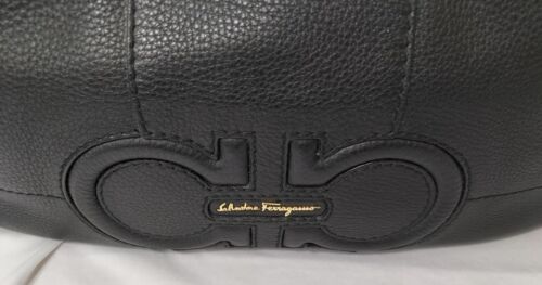 Salvatore Ferragamo Gancini Black Leather Tote bag F/S - Picture 23 of 24
