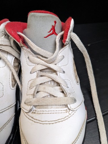 Nike Air Jordan 5 Retro Fire Red White 440890-102 Basketballschuhe UK 8,5 Kinder - Bild 3 von 9