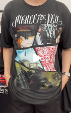 Retro style Pierce The Veil world tour 2025 short sleeve black shirt