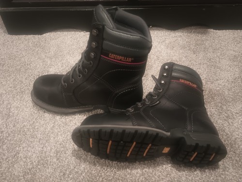 Cat Footwear Women's Echo Waterproof Steel Toe Work Boot, Black Size 7 - Picture 2 of 3