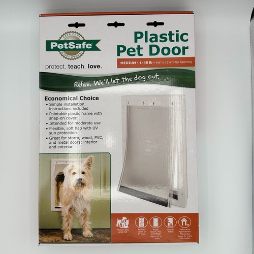 PetSafe Kunststoff Haustiertür Medium | 1-40 lbs Hund Katze Tür | Überstreichbarer Rahmen | Einfach