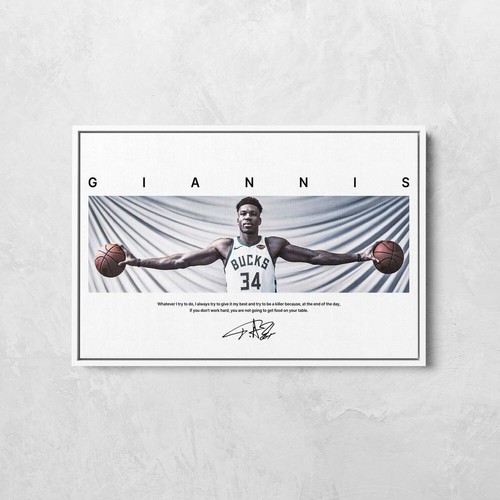 Giannis Antetokounmpo Poster, Milwaukee Bucks Fan Geschenk, Basketball Wandbild - Bild 5 von 8
