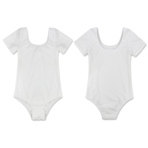 Kid Girl Leotard Ballet Dance Short Sleeves Tank Leotard Cami Gymnastic Bodysuit - Picture 45 of 88