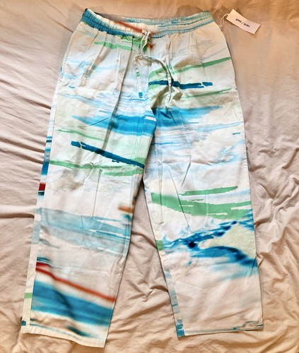 Rare / Self Multicolor Pants Unisex Size 6 Cotton Twill Elastic Waist Drawstring - Picture 1 of 16