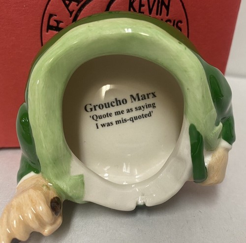 Kevin Francis Face Pot- G. Groucho Marx 2001 W/ COA Green Rare - Picture 5 of 6