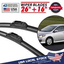 Front Windshield Wiper Blades Pair 26"+16" All Season For Toyota Corolla 09-18