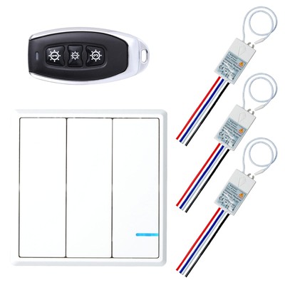 3 Way On Off 110v Wireless Receiver Lamp Light Rf Remote Control Switch Ebay