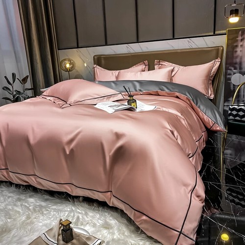 Cotton Bedding Set Embroidery Duvet Cover Flat/Fitted Sheet Hotel Home Textiles - Bild 34 von 36