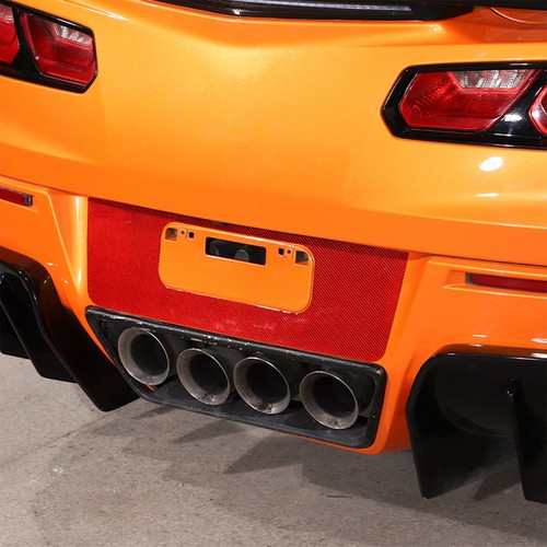 Red Carbon Rear License Plate Panel Trim Decorate StickerFor Corvette C7 2014-19 - Picture 7 of 12