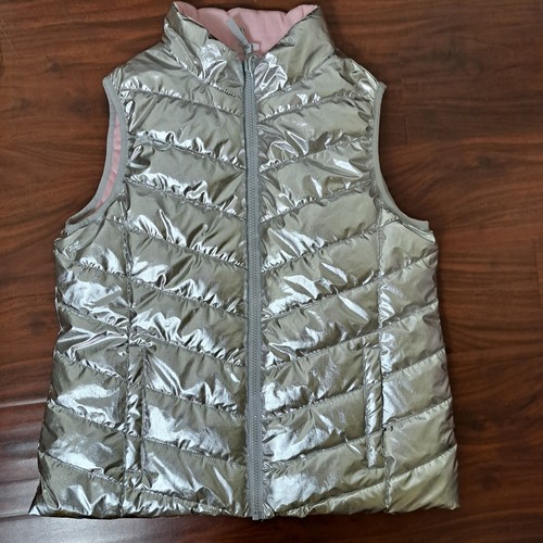 Wonder Nation Metallic & Pink Reversible Puffer Vest Girl's Size XL (14/16)