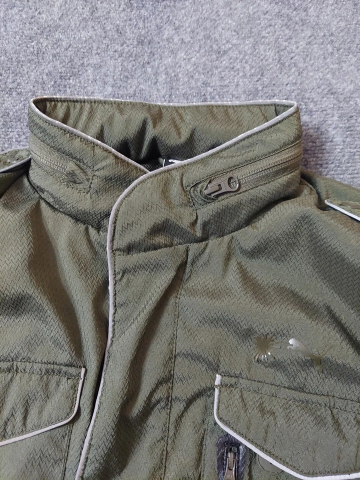 彪马 Mihara Yasuhiro 夹克男式 XL 绿色军用野战实用全拉链帽 — 第 3/4 张图片