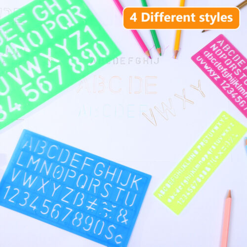 4 Pcs Reusable Letter Template Set Washable Stencils Household - Picture 3 of 11