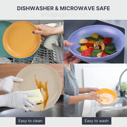 8 x Dinner Plates Unbreakable Microwave & Dishwasher Safe Salad Plates Set 7.9" - Picture 7 of 11
