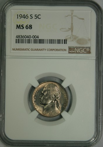 1946-S Jefferson Nickel NGC MS68 - Picture 3 of 3