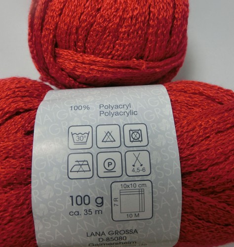 (59,50 €/kg): 200 g LG RETE, Rüschengarn in leuchtendem ROT, Fb 054 #3244 - Bild 2 von 2