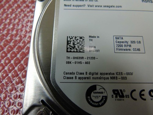 Dell Seagate, 320GB ST3320418AS 0H639R, H639R, 7.2K, 3.5" SATA HDD Hard Drive - Picture 9 of 9