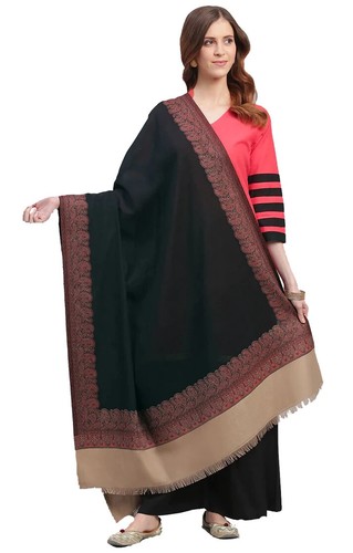 Acro Wool Blend Homemade Women's Woven Kashmiri Shawls Wrap Oversize Scarf/Stole - Picture 3 of 3