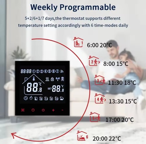 WiFi Smart Thermostat Central Heating Underfloor / Gas Boiler / Water LCD Tuya - Picture 5 of 17
