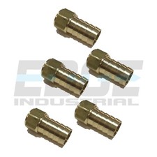 (5 PACK) 3/4 HOSE BARB X 1/2  FEMALE NPT Brass Pipe Fitting NPT Thread Fuel WOG