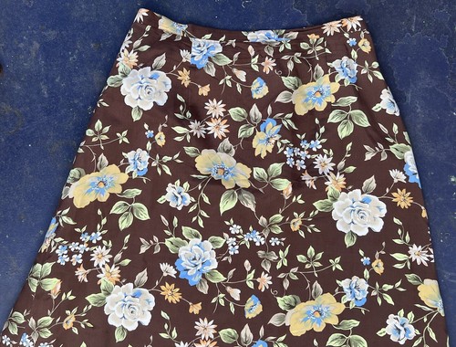 Maxi Falda De Colección Años 90 Y2K Marrón Oscuro Floral Seda Capricho Cottagecore 16 - Imagen 6 de 10