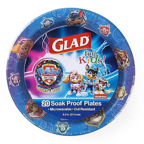 Glad for Kids PAW Patrol Shields Design 8.5” Paper Plates | PAW Patrol Paper - Imagen 7 de 7