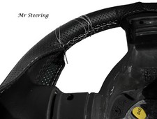 FOR MAN F2000 PERFORATED LEATHER STEERING WHEEL COVER 1994-2000 WHITE STITCHING