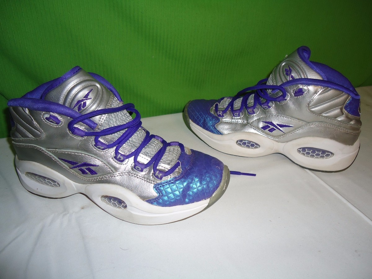 Reebok Question Mid Allen Iverson Shoes Purple Reebok Question