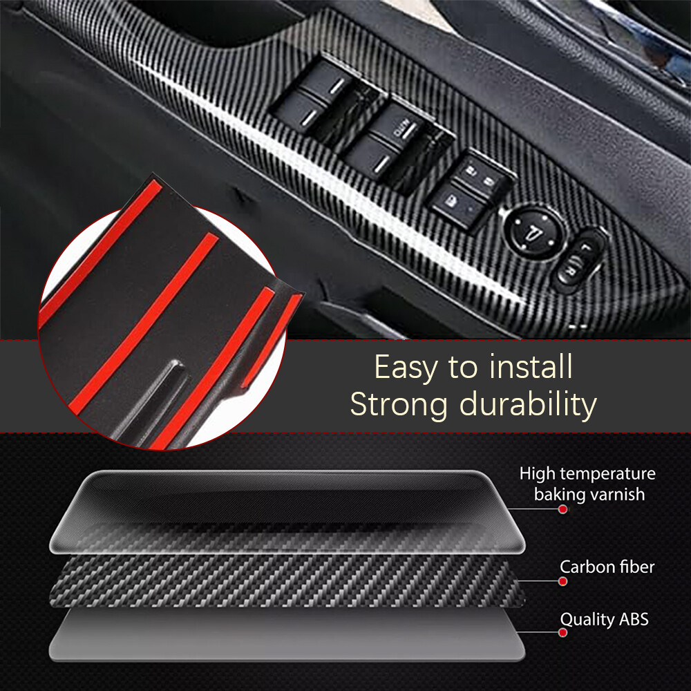 Honda Accord Carbon Fiber Trim Carbon Fiber Cover For Honda Accord 2013-2017 - Center Console Trim AC Switch Panel - Foto 14