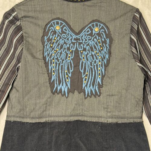 Basil & Maude Jacket Womens Medium Mixed Media Embroidered Art to Wear Steampunk - Picture 3 of 13