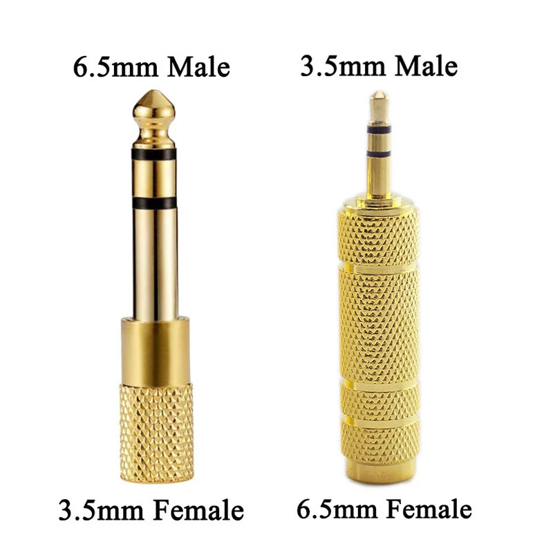 Audio Headphone Adapter 3.5mm Socket to 6.35mm Female Male Jack Plug convertor