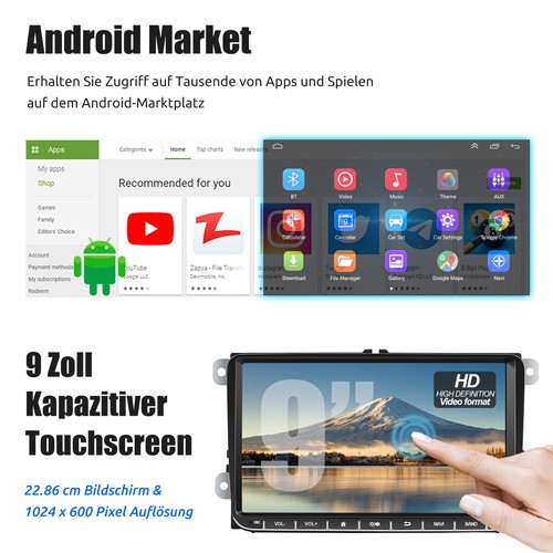 DAB+ Android 11 Autoradio GPS Navi WiFi Für VW Golf 5 6 Passat Polo Touran Skoda - Bild 3 von 12