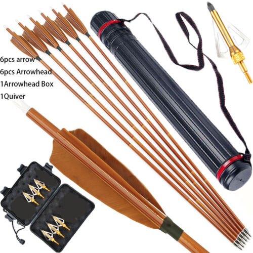 31" Carbon Arrows 4" Turkey Feather SP500 Archery Recurve Compound Bow Hunting - Picture 28 of 31