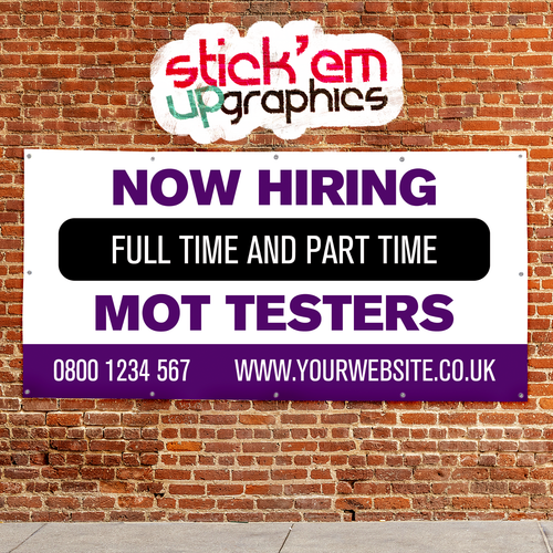NOW HIRING MOT Tester Lavoro Pubblicità PVC Esterno Striscione Insegna Reclutamento Garage - Foto 7 di 18