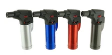 4 Pack Jumbo 4" Jet Flame Torch Gun Lighter Refillable Lockable Metal Finish