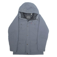 LEVI'S Mens Rain Jacket Grey Hooded M