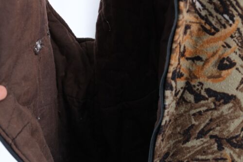 Vtg 90s Men M Distressed Realtree Camouflage Insulated Hunting Overalls Bibs USA - Picture 6 of 14