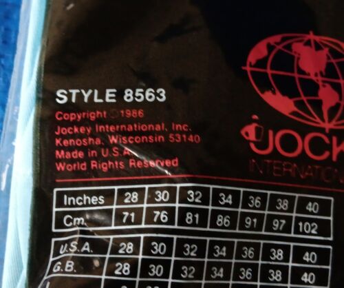 JOCKEY NYLON BOXERS - Azul Claro 100% Nylon Tricot (Talla 36) DE COLECCIÓN 1986 - ¡NUEVO! - Imagen 3 de 3
