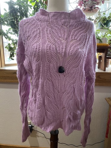 J. Crew Lilac Purple Loose Cable Knit Sweater Medium - Picture 2 of 4