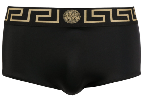 NWT Versace Greca Border Medusa Black Barocco Swim Trunks Bathing Suit 7 XL $425 - Picture 4 of 24