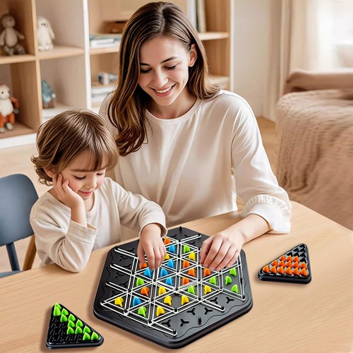 Large Size 12 inches Triggle Board Game Chain Triangle Chess Game with Rubber - Picture 7 of 8